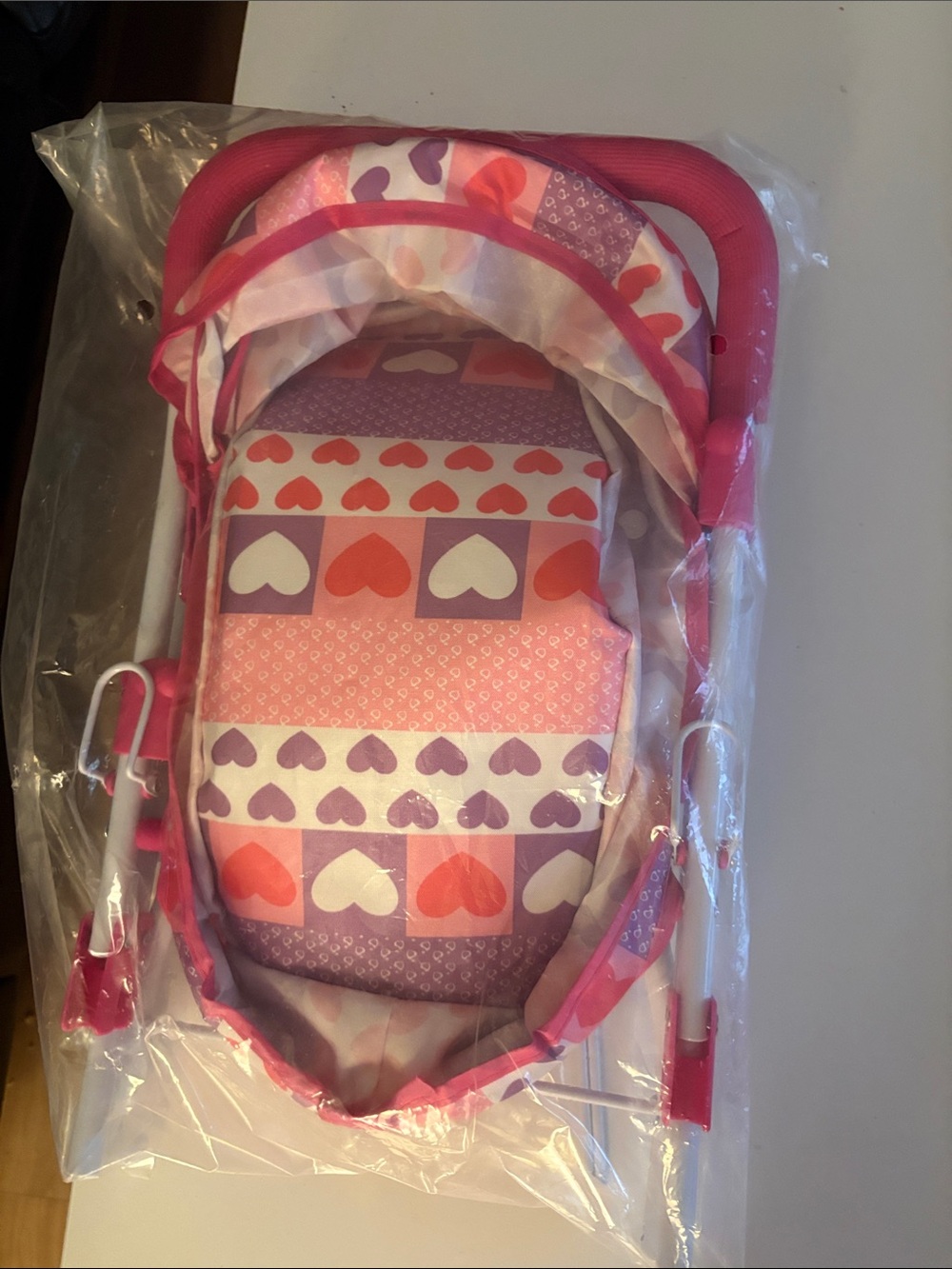 Pink Heart-Print Kids Doll Carrier - Brand: